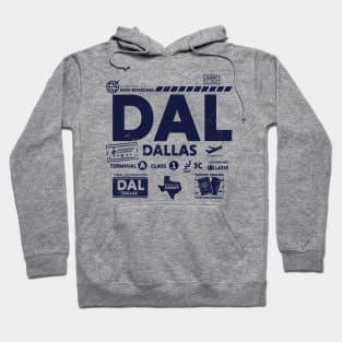 Vintage Dallas DAL Airport Code Travel Day Retro Travel Tag Texas Hoodie